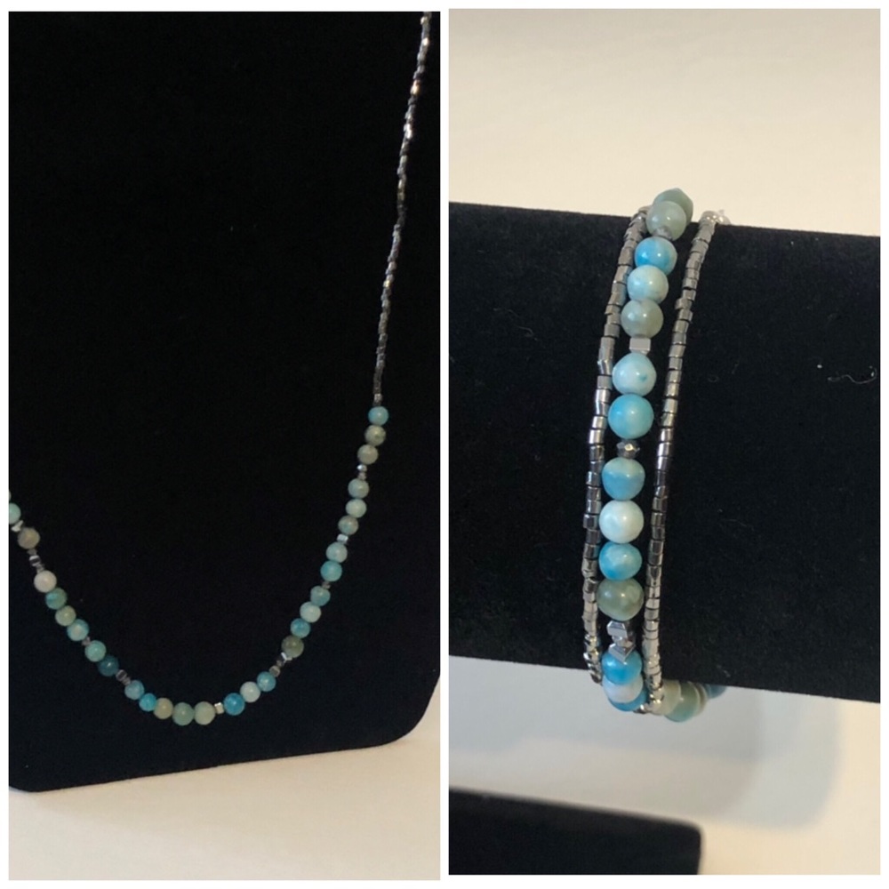 Jasper handmade necklet (necklace + bracelet)